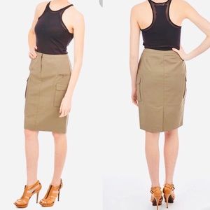 Lafayette 148 New York Cargo Skirt Lt. Khaki Sz 4
